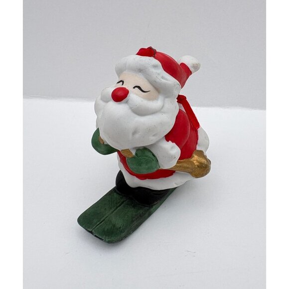 Skiing Santa Claus Christmas Ornament Vintage Holiday Decor Skier Gift - Picture 7 of 7